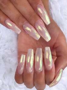 1pc Mustard Yellow Aurora Nail Powder Set, Gold Shiny Metallic Mirror Effect, Iridescent Fine Glitter Powder, DIY Nail Art Decoration, Professional Salon-Grade Fairy Highlight, Luxurious Elegant Semi-Transparent Glaze - Multicolor - View 3