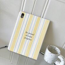 1 Peça Capa para Tablet com Listras Amarelas & Azuis e Frase Inspiradora - Suporte Multidirecional com Proteção e Porta-Caneta Compatível com IPad 10th Geração / Air 11(M3 2025)/ 11(A16 2025)/Galaxy Tab S10+/S9/A9,Compatível com Oppo Pad,Compatível com Huawei Matepad,Compatível com Vivo Pad,Compatível com Honor Pad,Compatível com Xiaoxin Pad - Multicolorido - Visão 6
