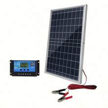30W Portable Solar Panel Kit For Yard & Villa, Optional 100A Controller, Output 12V-18V-24V USB 5V, Suitable For Power Bank, Phones, Watches, And Solar Home Systems - Black - View 10