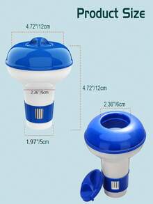 5-Inch Floating Chlorinator/Bromine Dispenser, Fits 1-Inch Chlorine Tablets, Adjustable Release Flow Floating Dispenser, Suitable For Indoor/Outdoor Swimming Pools, Hot Tubs, Blue & White, Great For Inflatable And Above-Ground Pools - Dispenser - View 7