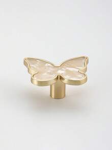 1pc Pink Shell Butterfly Drawer Handle For Kids Room, Gold Plated Single Hole Cabinet Knob, Decorative Small Pull Handle For Wardrobe, Dresser, Cabinet Door - Multicolor - View 9