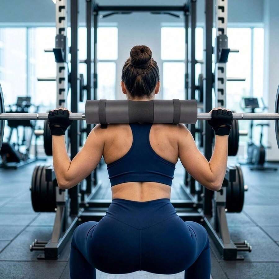 Barbell Support Pad With Extra Thick Foam, Versatile Accessory For Strength Training Exercises - Black - View 1