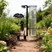 戶外雨量計（含玻璃量杯），金屬防蟻雨量計適用於花園、院子、露台和草坪，配有大號易讀數字 - B - 查看 8
