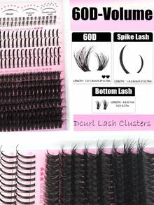 YIDUO 808pcs 3D Lightweight Cluster Eyelash Extension Set, 60D 80D 100D Pointed And Single Eyelashes Large Capacity, Includes 2 Bottles Of Adhesive Sealant And Eyelash Remover, Suitable For Makeup Beginners Home DIY Starter Kit - Multicolor - View 13