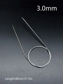 不鏽鋼圓形編織針，2.0-6.0mm 耐磨防鏽、不變形防霉、耐用。長度 80cm，適用於大多數編織項目，可用於衣物的無縫圓形編織，以及圍巾、毯子和其他大型手工紡織品的平編 - 不銹鋼環形毛衣針 - 查看 11