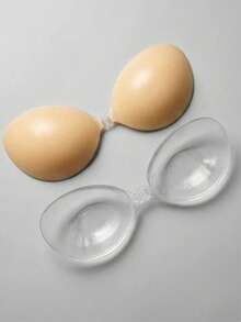 2pcs/Set Silicone Seamless Invisible Nipple Covers - See-Through + Nude, Reusable, Suitable For Sheer Tops - Multicolor - View 7
