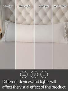 1pc 100% Polyester Solid Color Lace Long Pillowcase, Lightweight And Elegant, Soft As Clouds To The Touch, Suitable For Bedding And Sofa Decoration (Pillow Insert Not Included) - White - View 8
