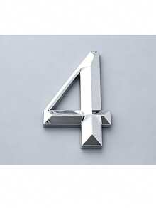 1pc Minimalist Style Door Number Plate, Silver 3D Decorative Sign Suitable For Home Entrance Door - House Number - View 8