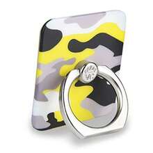 Terciopelo Caviar - Soporte para teléfono celular, anillo para dedo y soporte, mejora el agarre del teléfono, compatible con iPhone, Galaxy y la mayoría de las fundas excepto silicona/piel,color - Amarillo (Yellow Camo) - Ver 8