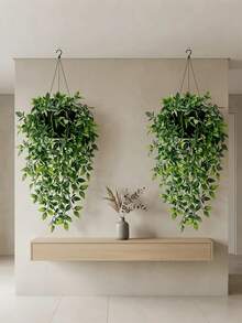 1pc Realistic Artificial Greenery, Large Artificial Mandarilla Hanging Plant, Realistic Non-Fading Wall-Mounted Greenery | Maintenance-Free Plastic Faux Flowers, Suitable For Home Living Room, Office, Bathroom And Shelf Decoration, Wedding, Birthday And Party Scene Arrangement, Spring And Summer Indoor And Outdoor Greenery Decoration, Perfect For Spring And Summer Outdoor And Patio Decoration. - Multicolor - View 6