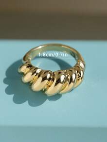 1pc Vintage Spiral Textured Ring, Minimalist Fashion Coil Design Finger Ring, Suitable For Women, Gift For Friends & Couples - Threaded Ring - View 2