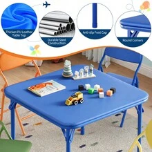 Hodeffior 3/5 Piece Folding Card Table And Chairs Set, Portable Dining Table With 4 Padded Folding Chairs, Foldable Indoor Outdoor Table Set For Camping, Party, Garden, Balcony And RV Use - Colorful-b - View 5