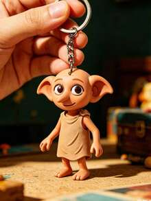 Harry Potter Dobby Elf PVC Keychain, Cute Mini Dobby Design, Magic World Collectible Accessory, Celebrate Your Love For The Magic World With This Adorable Dobby Keychain, Featuring A Charming Sculpture Of Harry Potter's Beloved House Elf. - Keychain - View 6