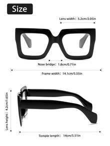 6 Pairs Summer Pastel Vibrant Colorful Plastic Full Frame Geometric Pattern Women's Transparent Glasses, Suitable For Holiday Gifts, Music Festivals, Cosplay, Weekend Outfits, Back To School Essential Fashion Accessories - 6pcs Black and Red Champagne Cold Tea Transparent White Flat - View 4