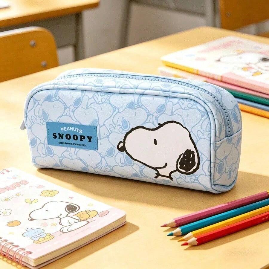 SNOOPY 1pc Large Capacity Pencil Case, Cute Stationery Bag, Can Store Pencils, Pens, Erasers, Rulers, Stickers And Sticky Notes, Suitable As Birthday Gift And Party Favor - View 1