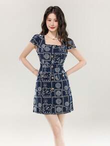 Women Midi Dresses - Blue - View 3
