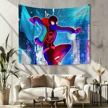 1pcs M Arvel Superhero Series S Pider-Man Theme Tapestry, Superhero Patter Wall Hanging Fabric Poster Cool Comic Art Background Blanket, Modern Home Fashion Decor, For Living Room Bedroom College Dorm Game Room Home Decor Fans Gift - 彩色 - 查看 7