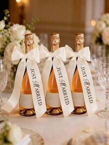 12/6/3入組 婚禮香檳瓶蝴蝶結裝飾緞帶，婚禮新婚白色裝飾緞帶，新婚裝飾緞帶，蝴蝶結，禮物或蛋糕裝飾緞帶，婚禮氛圍場景裝飾 - 多色 - 查看 2