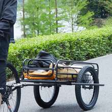 Bike Cargo Trailer, 275 Lbs Load Capacity, Heavy-Duty Bicycle Wagon Cart, Foldable Compact Storage & Quick Release With Universal Hitch, 20" Wheels, Fits Most Bike Wheels, Carbon Steel Frame - 275 Lbs - View 9