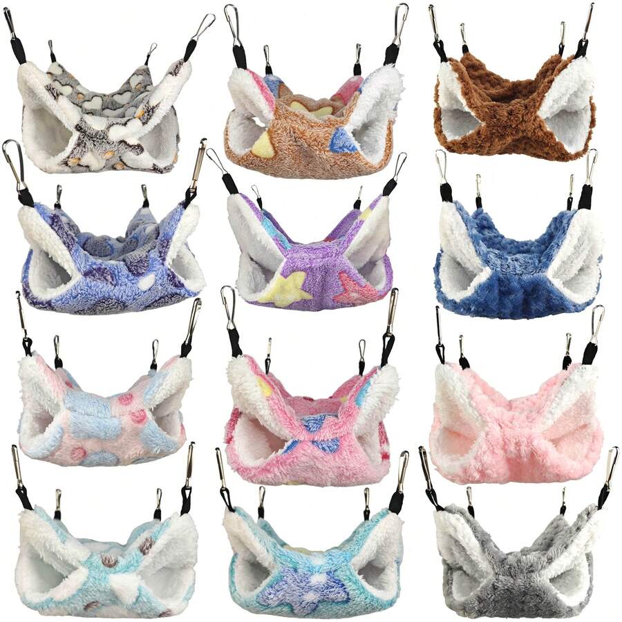 Small Pet Hammock Hanging Sleeping Bag, Double-Layer Thickened Warm Nest For Sugar Glider, Hamster, Squirrel, Guinea Pig, Flower Horn Rat, Removable And Easy To Clean, Play And Hideout For Small Animals