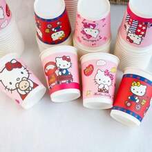 SANRIO Vasos de agua desechables lindos, diseño de 3 capas, patrón aleatorio, 10/25/50 piezas, vasos de papel grueso adecuados para el hogar y la oficina - Multicolor - Ver 4