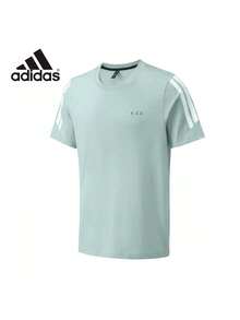 Adidas 夏季涼感透氣寬鬆舒適圓領百搭男士短袖運動T卹 - 薄荷綠 - 查看 4