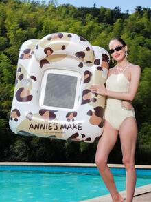 1 pieza Hamaca inflable para adultos, flotador inflable de PVC con estampado de leopardo, silla reclinable inflable, diseño de respaldo de malla, adecuado para piscina, , playa, fiesta temática de verano, flotador inflable, asiento de descanso inflable, objeto flotante inflable, balsa inflable, bomba inflable se vende por separado - estampado de leopardo - Ver 3