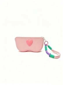 Funda de almacenamiento de gafas de silicona con forma de corazón con cordón tejido a mano, diseño colorido y fresco, material de silicona suave resistente al desgaste y a los arañazos, protección a prueba de polvo y presión para lentes y monturas, bolsa de almacenamiento de gafas portátil y de moda, adecuada para viajes diarios, desplazamientos al aire libre, almacenamiento en el hogar, accesorio de estuche protector de gafas creativo y de alto valor - Ver 14