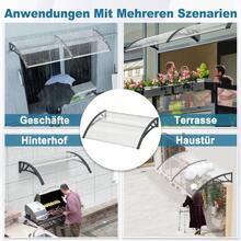 120/150/200/300 X 100 Cm Front Door Canopy, Single-Slope Canopy, Front Door Cover Made Of Polycarbonate And Aluminum Frame For Garage, Balcony, Window, Or Home - Gray - Grey - View 8