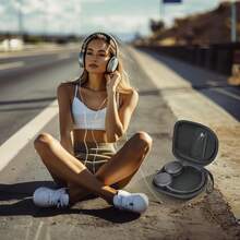 Casmilee Wireless Earphone Case And Carrying Case Compatible With Over-Ear Models, Gray (Box) XMCB - 黑色 - 查看 9