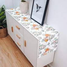 Fall Harvest Watercolor Pumpkins Table Runner Holiday Party Decor Reusable Farmhouse Kitchen Dining Table Runner Thanksgiving Decorations - Multicolor - View 8