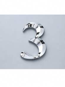 1pc Minimalist Style Door Number Plate, Silver 3D Decorative Sign Suitable For Home Entrance Door - House Number - View 20