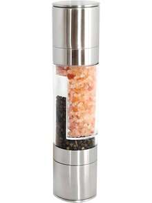 All-In-One Salt And Pepper Grinder Set, 2-In-1 Double Grinder Combo, Stainless Steel, Pure Ceramic Grinders 8TSK - 1 - View 1