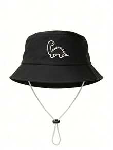 1pc/2pcs Kids Dinosaur Pattern Bucket Hat, Solid Color Sun Protection Hat, Suitable For Outdoor Sun Protection And Daily Casual Wear - Multicolor - View 15
