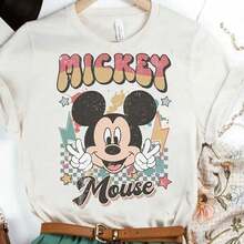 Retro Mickey Mouse Sweatshirt | Disneyland Mickey T-Shirt | Disney Family Matching Tee | Magic Kingdom Shirt | Disney Xmas 2026  -- Disneys Disneyland Paris The Magic Kingdom Disneyesque The House Of Mouse Mickey Mouse Empire Modest Summer Outfits Take That T Shirt Summer Coord Tops For Women Summer Summer Clothes Women Summer Clothes Summer Tops Summer Tops Women Summer Co Ord Summer Top Summer Outfits White Top Black Top Holiday Outfits For Women  Tops For Women Summer Holiday Gifts Valentine's Day Gifts Earth Day Gifts Oktoberfest Gifts Summer Bank Holiday Gifts - White - View 1