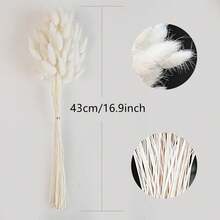 Decoración de hierba de junco artificial, decoración de hierba de pampa de 17 pulgadas, hierba de junco alta a granel, plantas artificiales de cola de conejo, decoración de boda bohemia - Negro - Ver 10