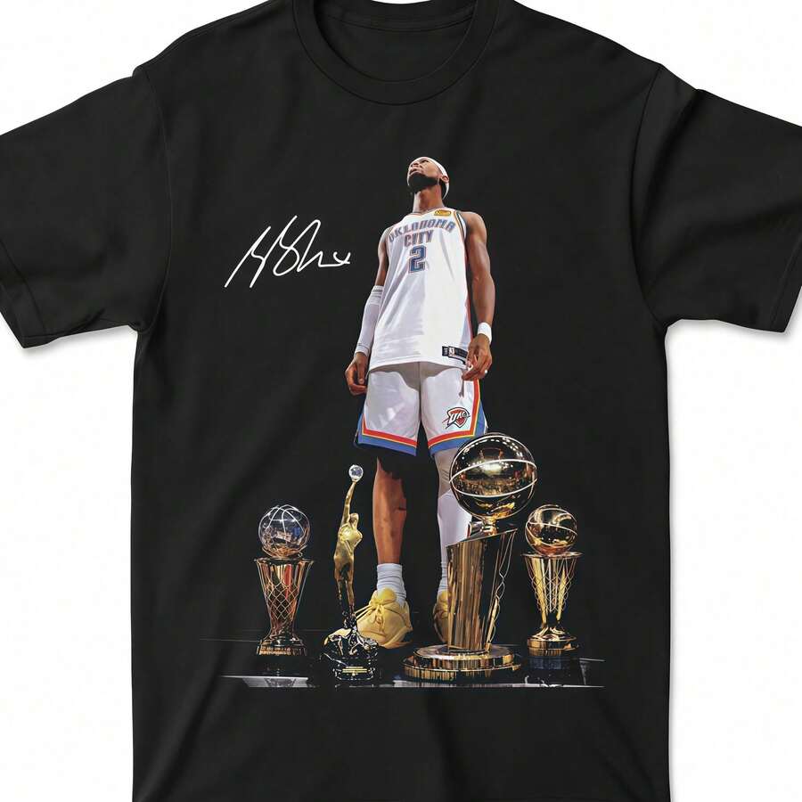 2026 Shai Gilgeous Chet Holmgren Williams Basketball Shirt OKC Oklahoma Thunder Basketball Vintage SGA Sweatshirt Gift For Fans - 後六 - 查看 1
