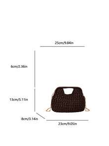 編織手提包 極簡草編包 休閒百搭 適合夏季度假與日常使用 大小尺寸可選 沙灘風 - 彩色 - 查看 4