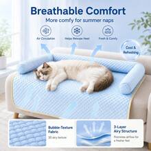 2026 New Summer Breathable Cooling Pet Bed, Comfortable With Raised Edges, Orthopedic Cooling Dog Bed, Soft Washable Dog Mattress, Non-Slip Washable Cooling Pet Mat, All Seasons Use, Suitable For Small, Medium, Large Dogs And Cats - Baby Blue - View 9