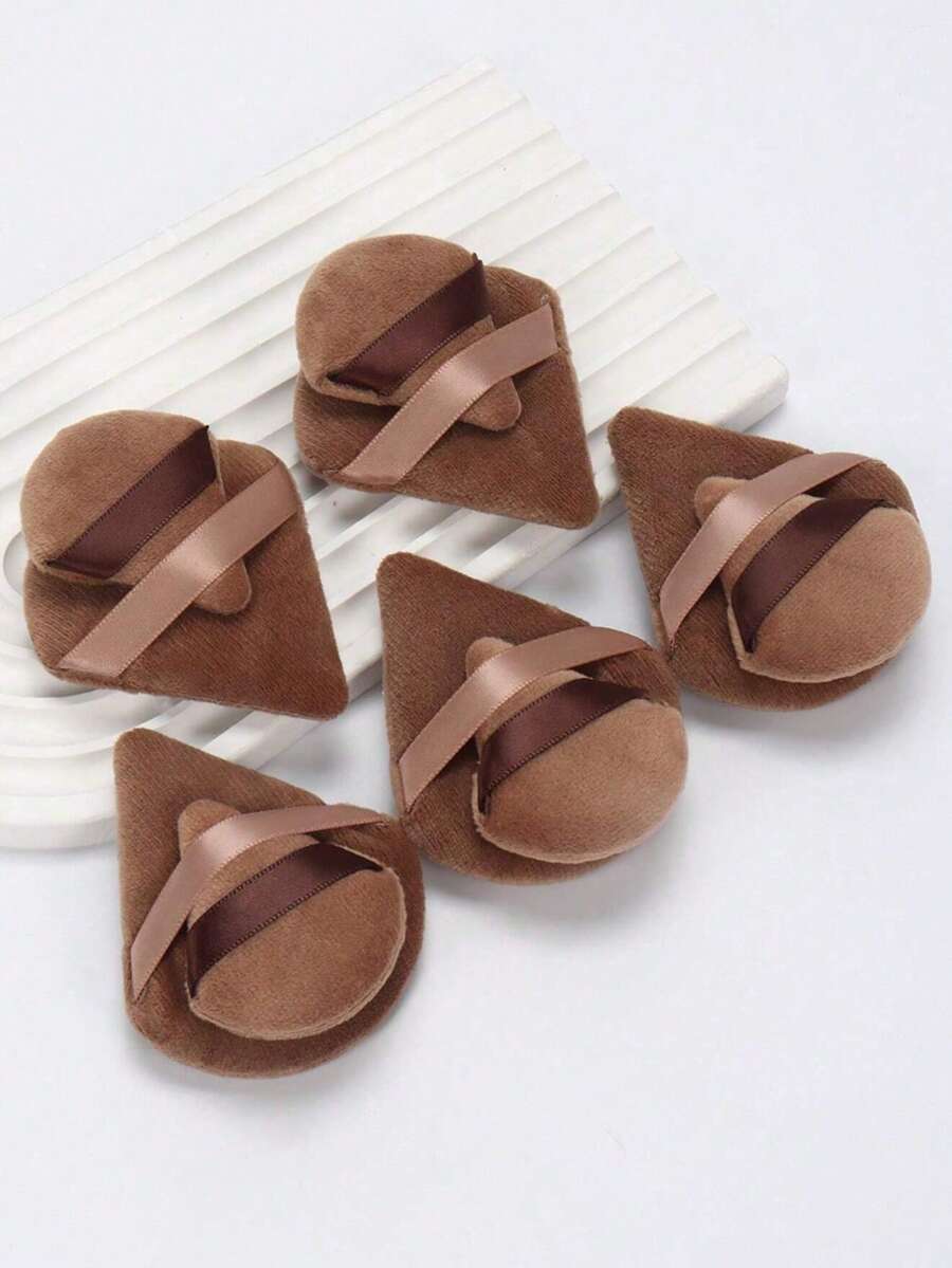 10pcs Loose Powder Puffs, 5pcs Loose Powder Puffs & 5pcs Mini Loose Powder Puffs, Made Of Ultra Soft Velvet, Designed For Contouring, Eyes And Corners, Foundation Mixing Container - Multicolor - View 1