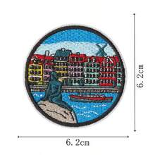 9件組世界著名地標旅行貼布組，圓形打卡紀念徽章，免縫熨燙DIY裝飾貼布，適用於夾克與背包 - 彩色 - 查看 15