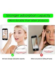 Phone Back Suction Cup Holder, Mark-Free Washable And Reusable, For Dorm Bed Selfie And Desktop Live Streaming, Strong Adhesive Non-Slip And Anti-Fall, For Home Bathroom Makeup And Kitchen Recipe Viewing, Compatible With All Phone Series, Cute Small Gift For Best Friend - Multicolor - View 7