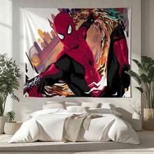 1pcs M Arvel Superhero Series S Pider-Man Theme Tapestry, Superhero Patter Wall Hanging Fabric Poster Cool Comic Art Background Blanket, Modern Home Fashion Decor, For Living Room Bedroom College Dorm Game Room Home Decor Fans Gift - 彩色 - 查看 4
