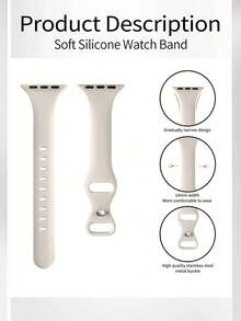 超薄米色矽膠錶帶女款，運動風，尺寸 40mm 41mm 42mm 44mm 45mm 49mm 46mm S11-42mm，纖細腰身設計，相容 Ultra 4/SE 3/Series 12/S11/S10/S9/S8/S7/S6，透氣個性化蝴蝶扣可愛女款，適合游泳瑜伽健身，夏季海灘活動禮物萬聖節 - 米色 - 查看 6