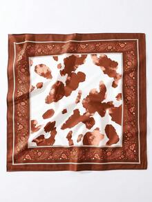 1 buah Syal Persegi Motif Leopard untuk Wanita - Aksesori Syal Multifungsi untuk Wanita, Bahan Poliester, Cocok untuk Padu Padan Fesyen Sehari-hari - MultiWarna - View 6