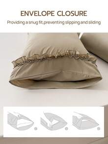 1pc Polyester Faux Linen Material, Floral, Printed, Long Pillowcase, Suitable For Bed, Sofa Decoration (Filling Not Included), School Bedding, Dorm Decor. - Khaki - View 9