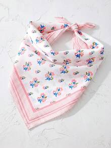 1 peça Lenço de cabeça feminino elegante e moderno com estampa floral - acessório versátil para cabelo de senhora, feito de poliéster, adequado para looks elegantes do dia a dia - Multicolorido - Ver 3