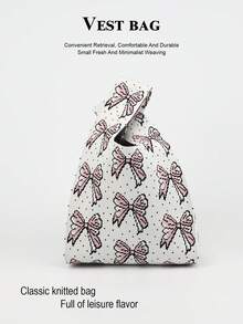 1pc Crochet Breathable Lightweight Foldable Handbag, Suitable For Carrying Phone, Cosmetics, Perfume, Daily Use, Vacation, School, Commute, Shopping, Photography, Camping, Running, Suitable For All Seasons - Multicolor - View 9