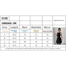 Vestido mini sin mangas liso elegante con volantes 2026 - Negro - Ver 6