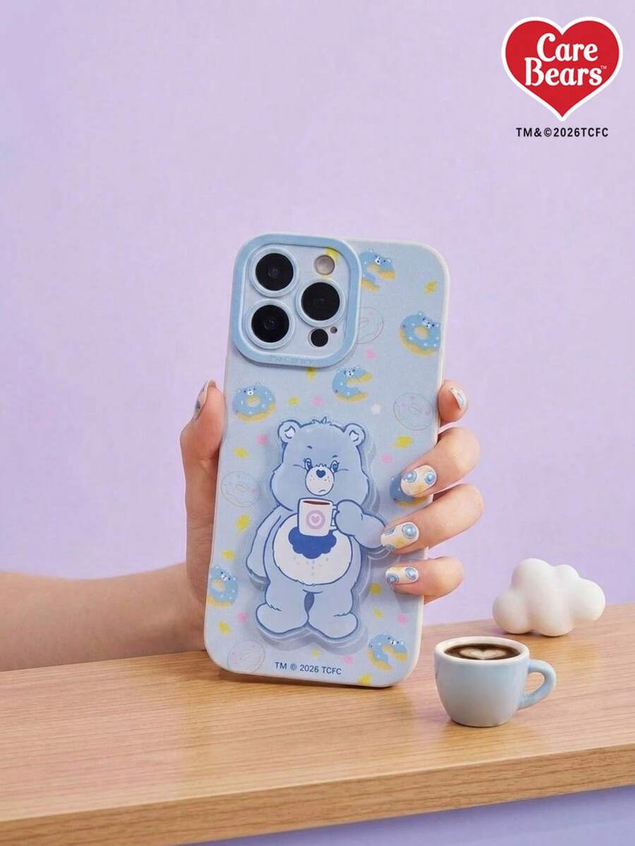 Care Bear X Joivida Capa para celular com estampa de urso arco-íris e suporte de acrílico, compatível com iPhones 13 a 17, resistente a impactos, elegante e multifuncional. - Multicolorido - Ver 1
